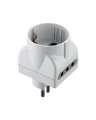 ADATTATORE TRIPLO 10A 2PRESE+SCHUKO