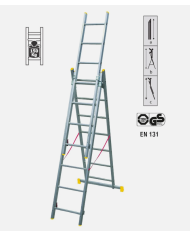 SCALA ALLUMINIO 3 RAMPE 3X7 GRADINI DA MT.2-5.16