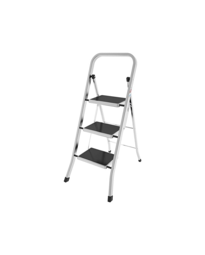 SGABELLO IN ACCIAIO E ALLUMINIO 3 GRADINI LARGHI