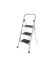 SGABELLO IN ACCIAIO E ALLUMINIO 3 GRADINI LARGHI