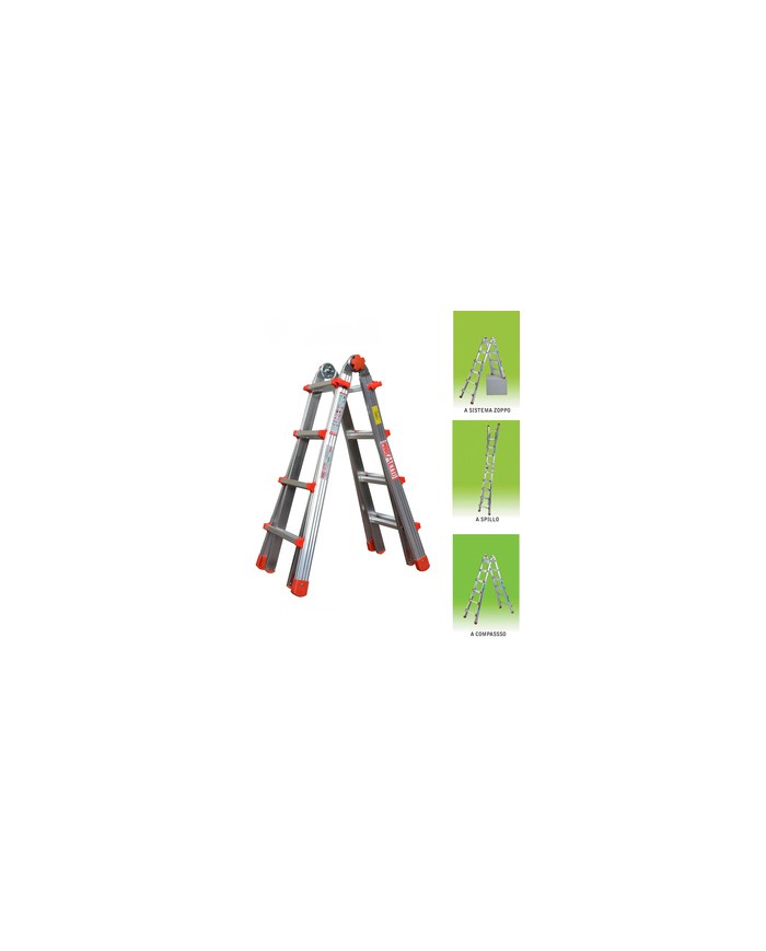 SCALA ALLUMINIO TELESCOPICA 4+4 MARCHETTI+FARAONE