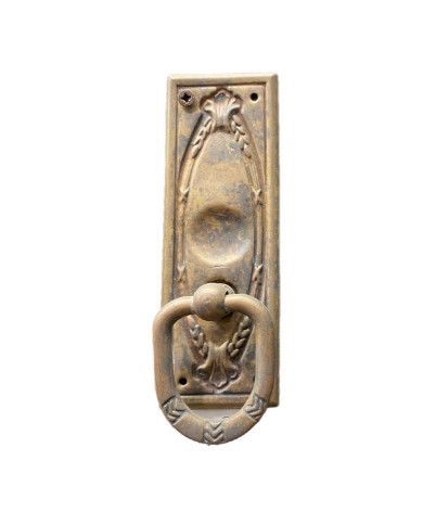 MANIGLIA C/PLACCA VERTICALE PATINATA 33X103