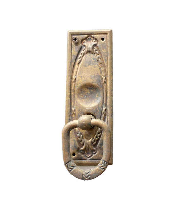 MANIGLIA C/PLACCA VERTICALE PATINATA 33X103