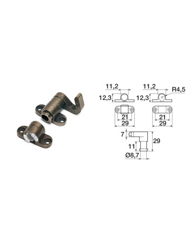 SET ACCESSORI BRONZO SERRATURA ASTE ROTANTI