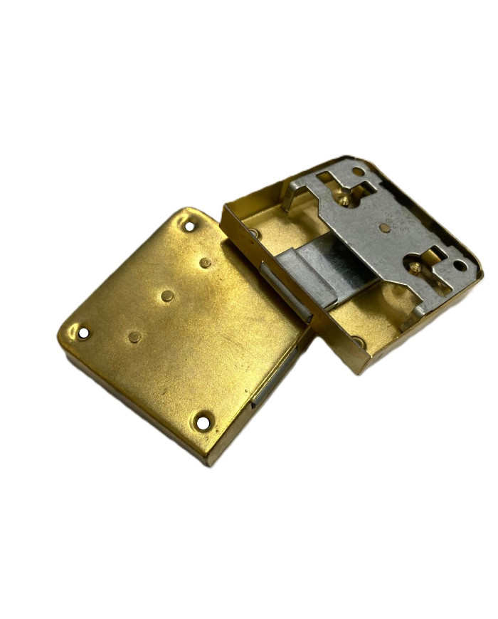 SERRATURA CASSETTO ESTERNO MM.35 S/BORDO OTTONE