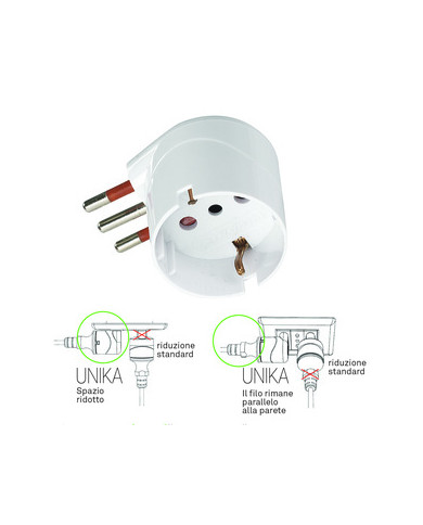 ADATTATORE SHUKO 90° 10A 2P+T ROSY