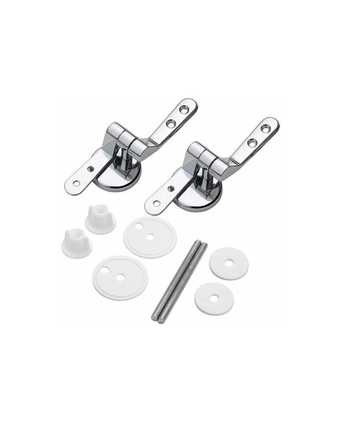 CERNIERE SEDILE WC CROMO KIT COMPLETO