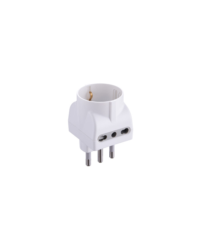 ADATTATORE TRIPLO 16A 2PRESE BIPASSO+1SCHUKO