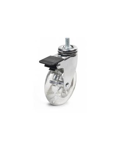 RUOTA TRASPARENTE D.50 CON PERNO 10X25 FRENO