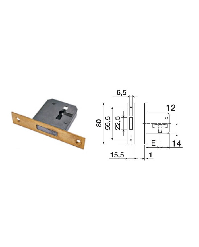 SERRATURA CASSETTO  INCASSO MM.50 DX