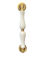 GINESTRA MANIGLIONE PORCELLANA CHAMPAGNE ANTICATO