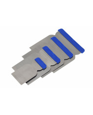 SET 4 PZ SPATOLE ACCIAIO C/IMPUGNATURA BLU