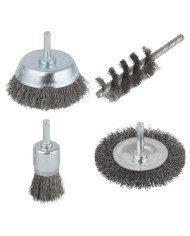 SET 4 SPAZZOLE METALLICHE D.6 ATTACCO CILINDRICO