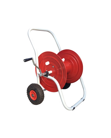 CARRELLO AVVOLGITUBO METALLO MT.80 CON RUOTE PNEUM