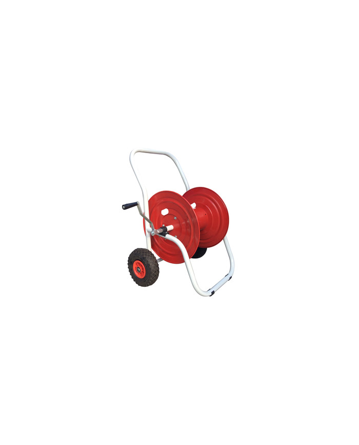 CARRELLO AVVOLGITUBO METALLO MT.80 CON RUOTE PNEUM