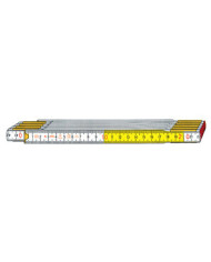 DOPPIOMETRO LEGNO BIANCO -GIALLO MM.3 ECONOMICO