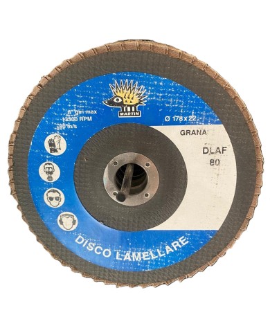 DISCO LAMELLARE ABRASIVO D.180 GR.80
