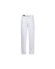 PANTALONE BIANCO SERIO+ XL 100% COTONE MULTITASCHE