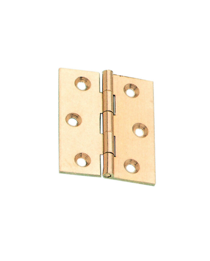 CERNIERE FRESATE PIANE OTTONE LUCIDO 40X35