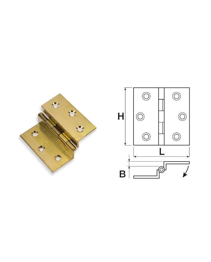 CERNIERE FRESATE ZANCATA CURVA DOPPIA OTTONE 50X4