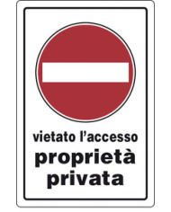 CARTELLO PROPRIETA PRIVATA 30X20