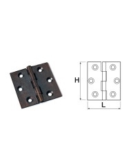 CERNIERE FRESATE PIANE OTTONE BRONZATO 40X35