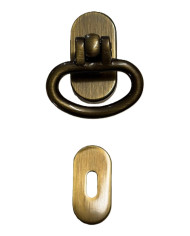 MANIGLIA AD ANELLO TONDO OTTONE GRAFFIATO OVALE