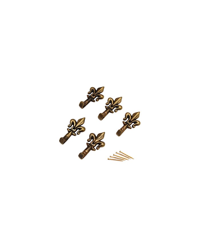 SET GANCI QUADRO GIGLIO BRONZO GRANDI PZ 5
