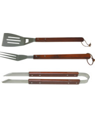 SET BARBECUE 3 PEZZI MANICO LEGNO