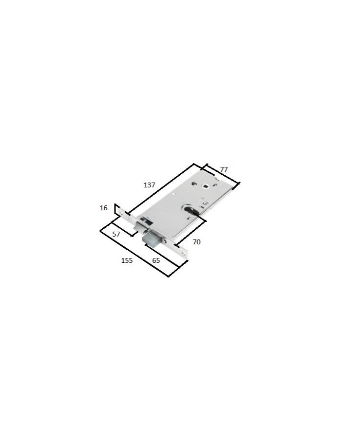 SERRATURA FASCIA H77 ENT 70 ART 86002 FRONT 16MM