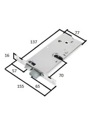 SERRATURA FASCIA H77 ENT 70 ART 86002 FRONT 16MM