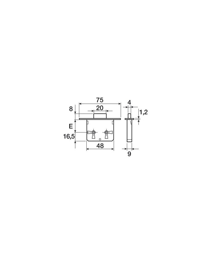 SERRATURA CASSETTO INCASSO MM.15