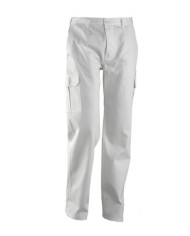 PANTALONE BIANCO SERIO+ L 100% COTONE MULTITASCHE