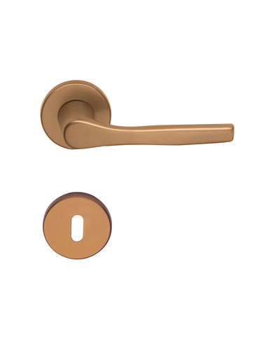 MANIGLIA ALLUMINIO BRONZO C/ROSETTA