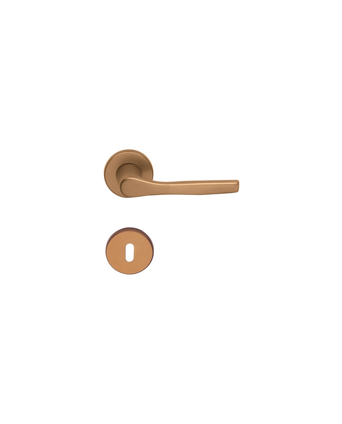 MANIGLIA ALLUMINIO BRONZO C/ROSETTA
