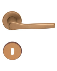MANIGLIA ALLUMINIO BRONZO C/ROSETTA