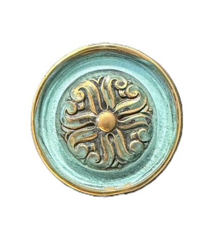 POMOLO OTTONE ANTICATO VERDE LAVORATO MM.60