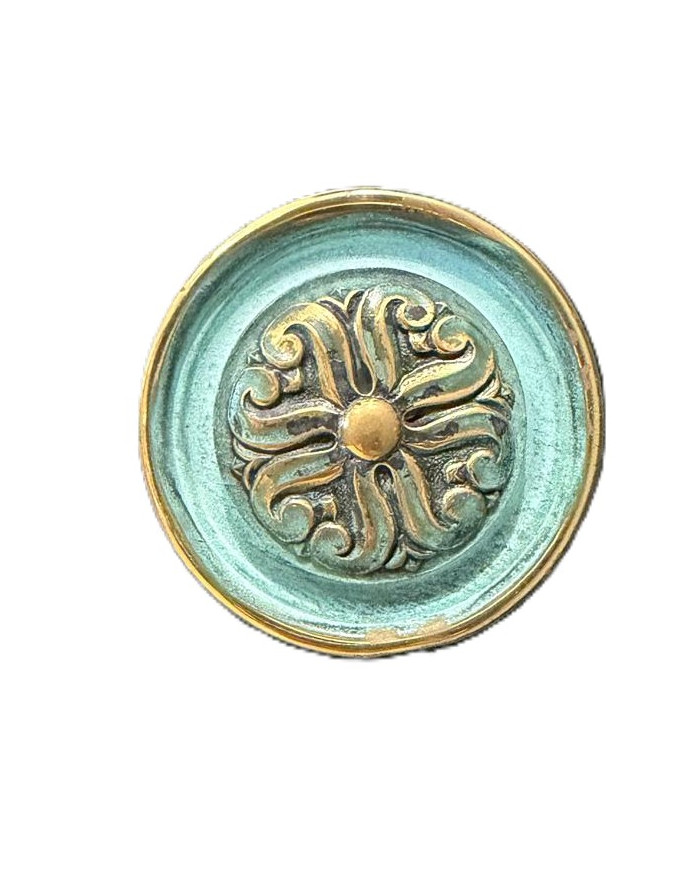 POMOLO OTTONE ANTICATO VERDE LAVORATO MM.60