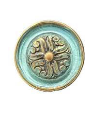 POMOLO OTTONE ANTICATO VERDE LAVORATO MM.60