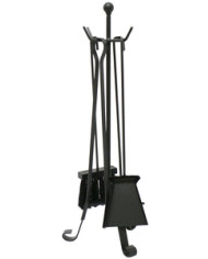 SET ALARI CAMINO 5 PZ NERO H.50CM