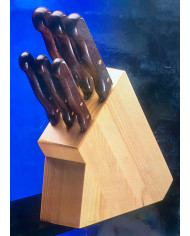 SET 6 COLTELLI C/CEPPO LEGNO