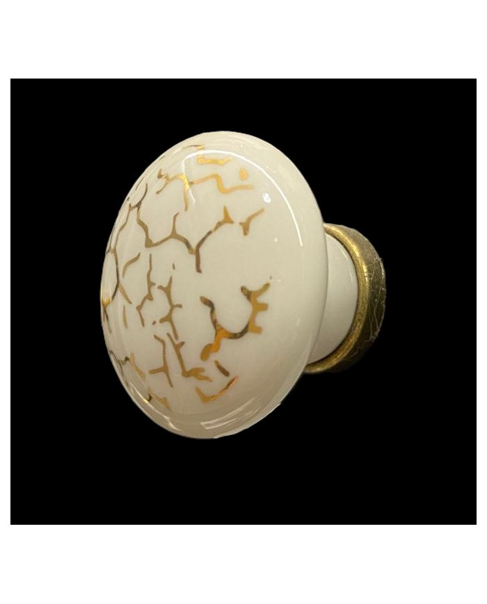 POMOLO PORCELLANA CON FILATURE ORO ANTICA FIRENZE