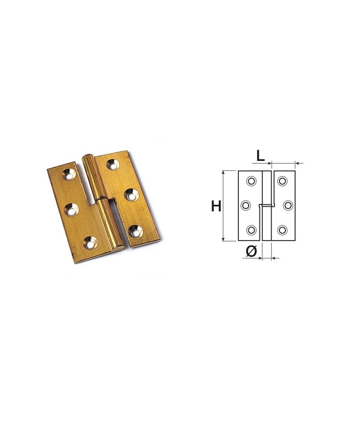 CERNIERE OTTONE LUCIDO SFILABILI 50X40 DX