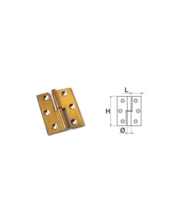 CERNIERE OTTONE LUCIDO SFILABILE 50X40 SX