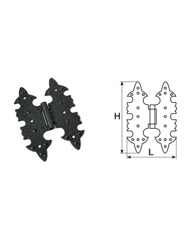 CERNIERE PIANA 95X65 NERO SFUMATO 313/B