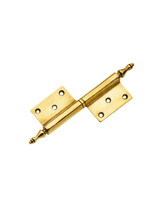 CERNIERE GROSSEZZA C/CAP OTTONE LUCIDO MM.100 SX