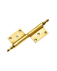 CERNIERE GROSSEZZA C/CAP OTTONE LUCIDO MM.100 SX