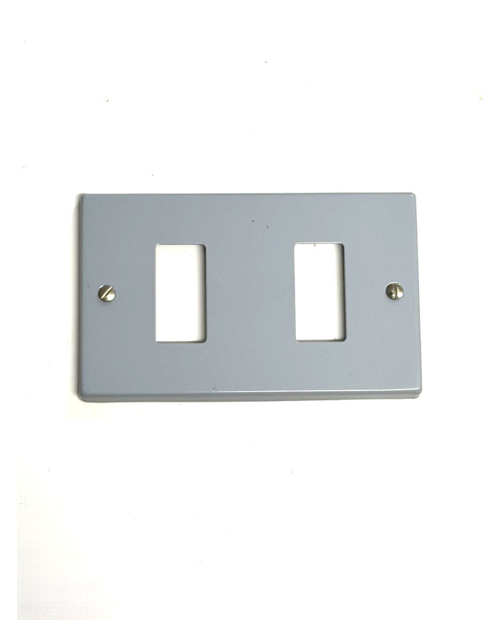 COPRINTERRUTTORE ALLUMINIO GRIGIO 2F**