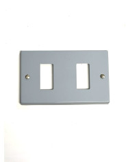 COPRINTERRUTTORE ALLUMINIO GRIGIO 2F**
