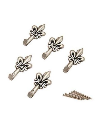 SET GANCI QUADRO GIGLIO MICRO ARGENTO PZ 5